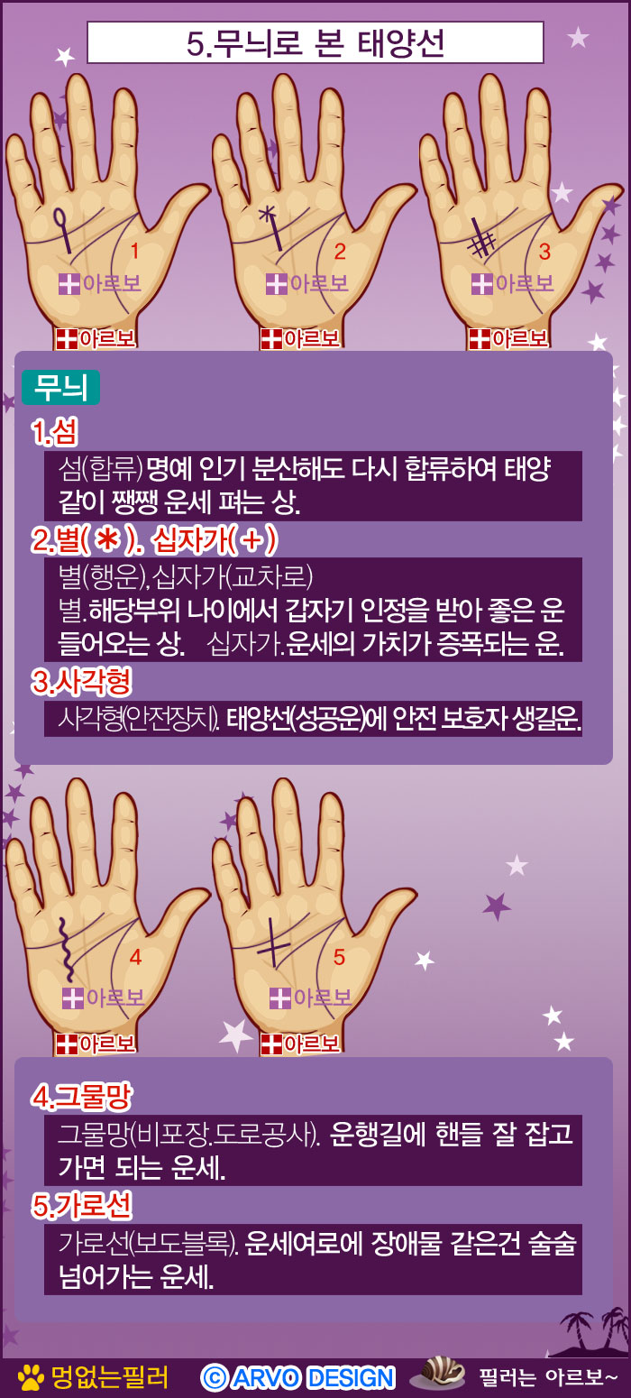 태양선,아르보의원,아르보손금,태양선그물망,태양선가로선,태양선섬,태양선별,태양선십자가,태양선사각형